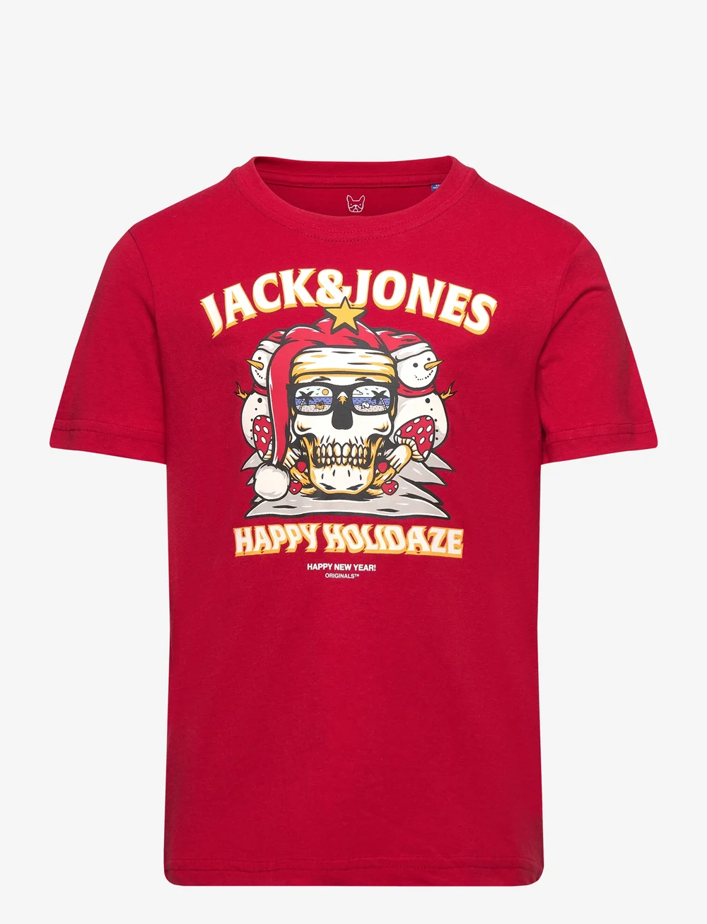 Jack & Jones - JJXMAS CHRISTMAS SKULL TEE SS CREW JNR - kurzärmelige - scarlet sage - 0