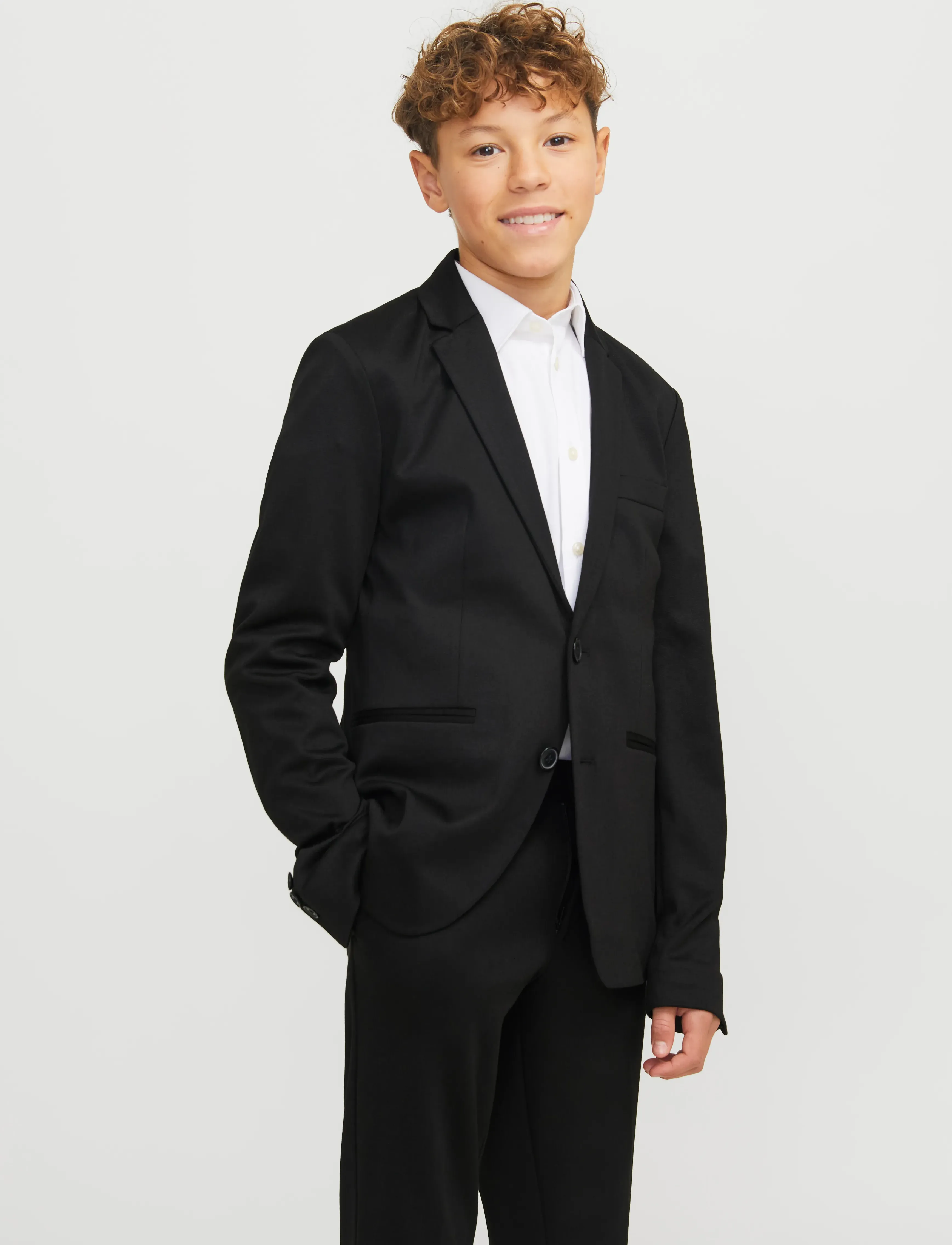 Jack & Jones Jjejaxon Jersey Blazer Noos Jnr, 134, Schwarz - Blazer, Männerswear