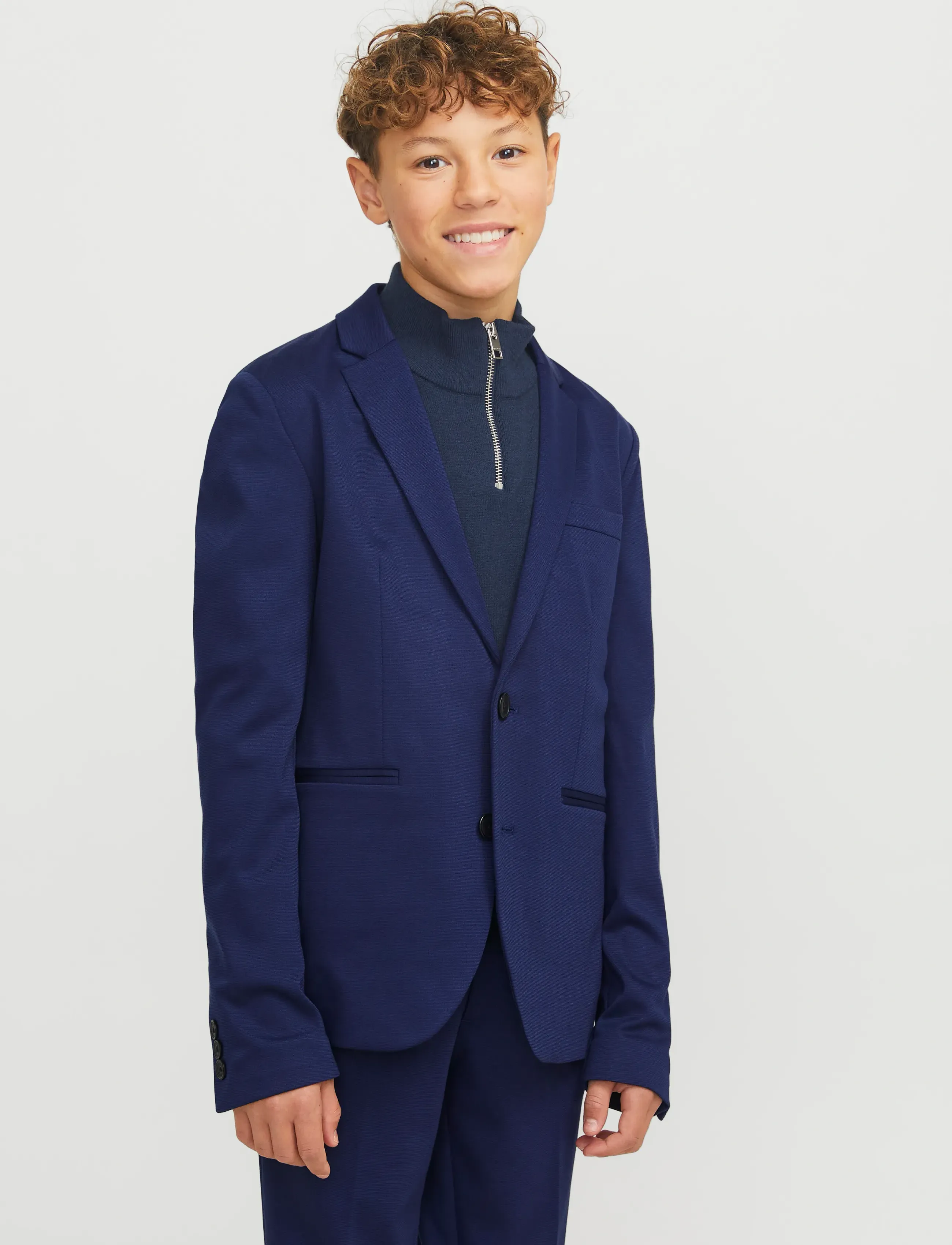 Jack & Jones Jjejaxon Jersey Blazer Noos Jnr, 158, Marineblau - Blazer, Männerswear