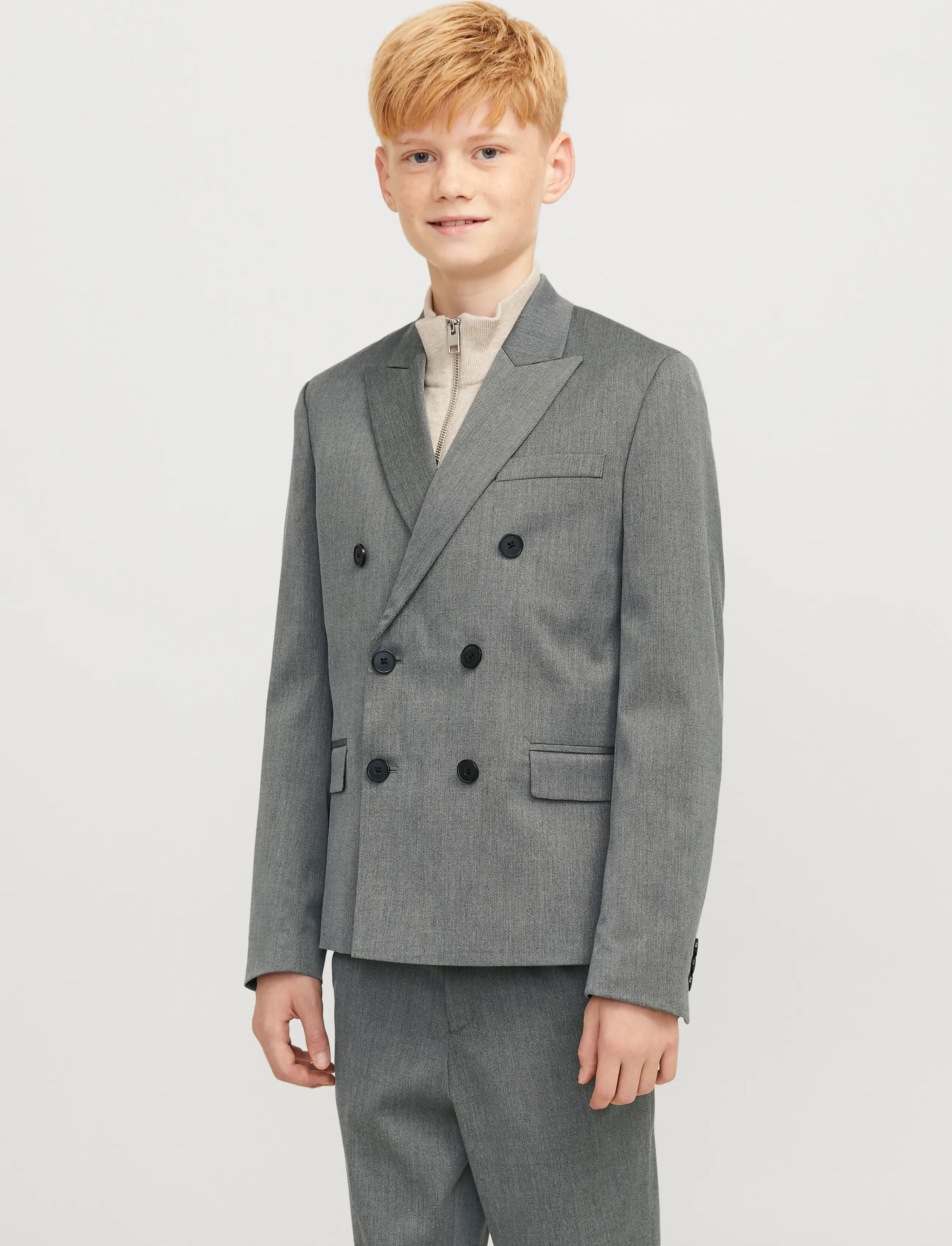 Jack & Jones Jprbushwick Ashton Db Blazer Jnr, 152, Grau - Blazer, Kinder