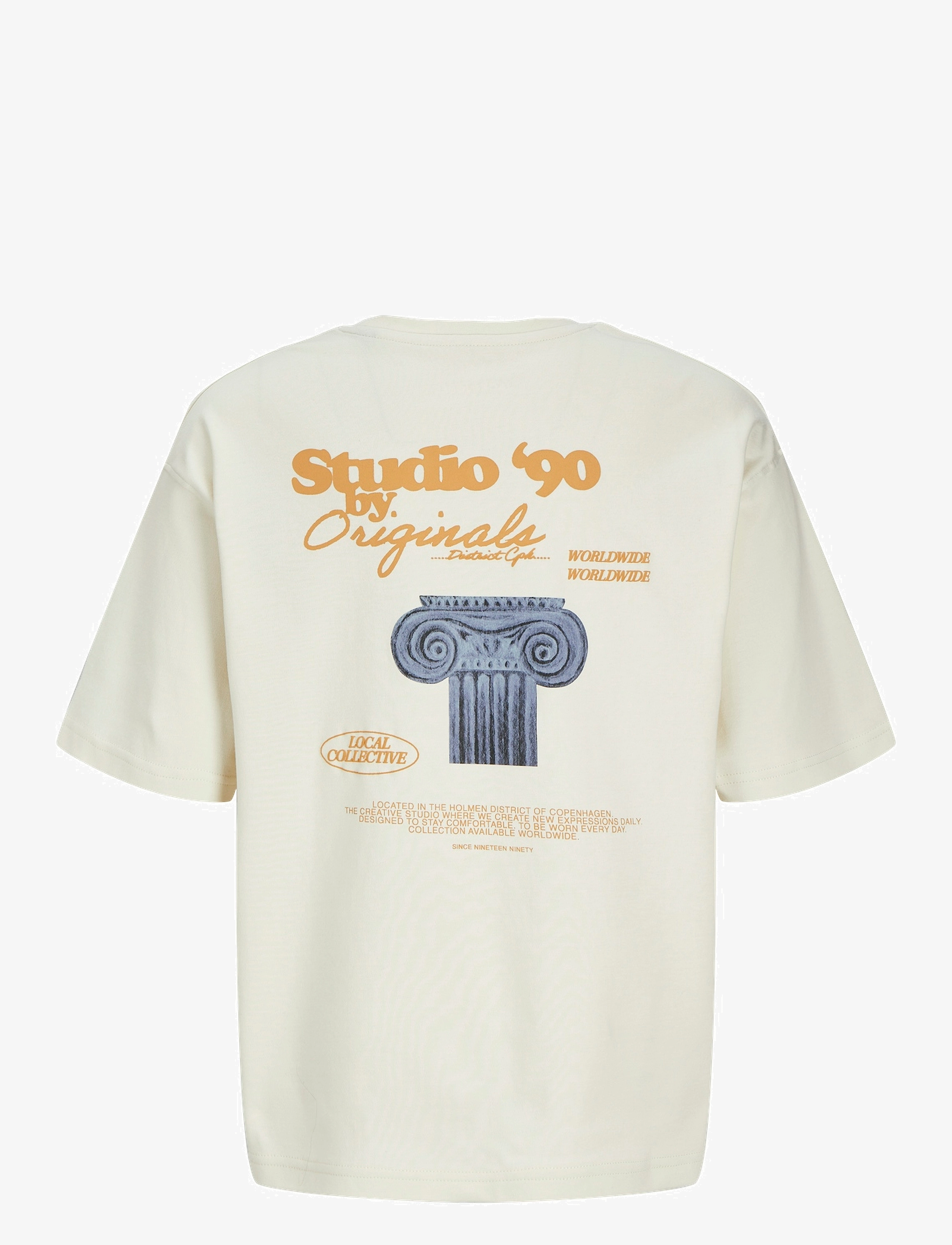 Jack & Jones - JORGREENPOINT BACK GRAPHIC TEE SS LN JNR - buttercream - 1