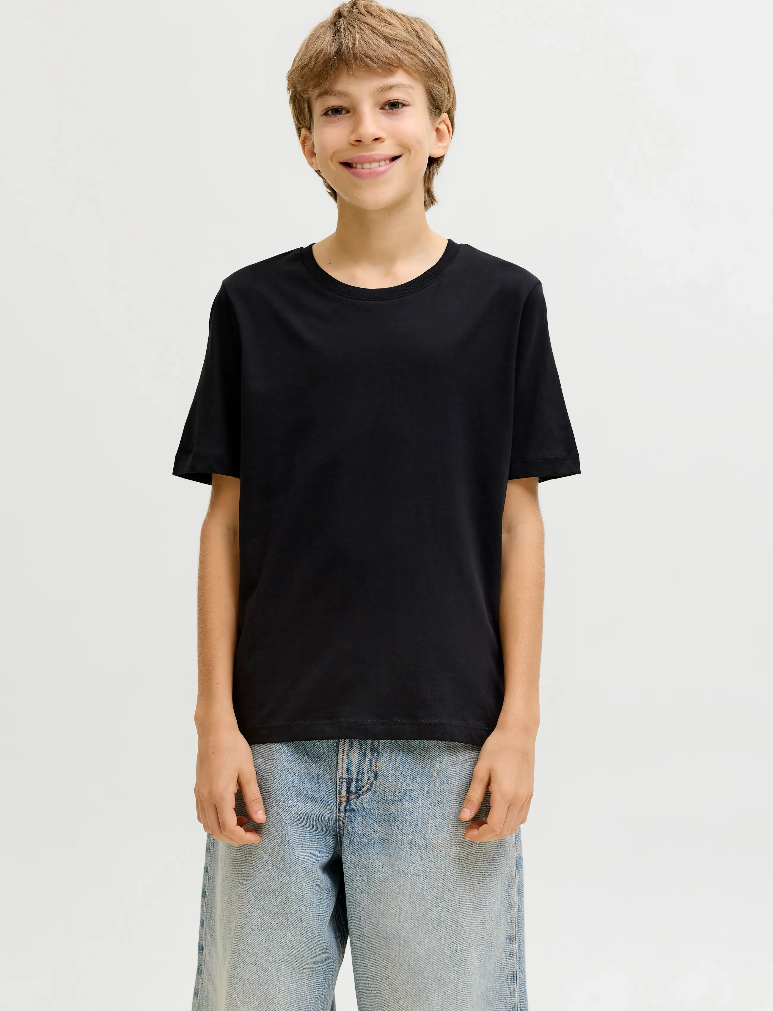 Jack & Jones Jjeorganic Basic Tee Ss 3Pk Mp Noos Jnr, Børn, Junior Kortærmet Basis T-Shirt 3-Pak, Sort, Str: 128