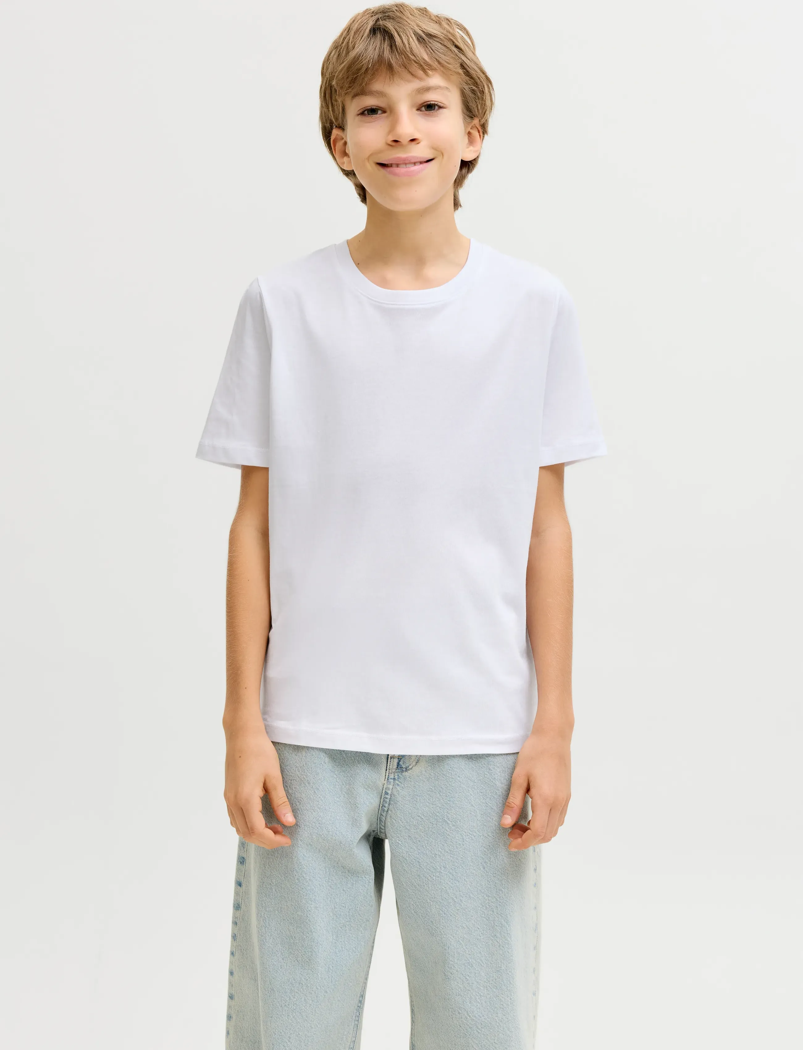 Jack & Jones Jjeorganic Basic Tee Ss 3Pk Mp Noos Jnr, Børn, Junior Kortærmet Basis T-Shirt 3-Pak, Hvid, Str: 128