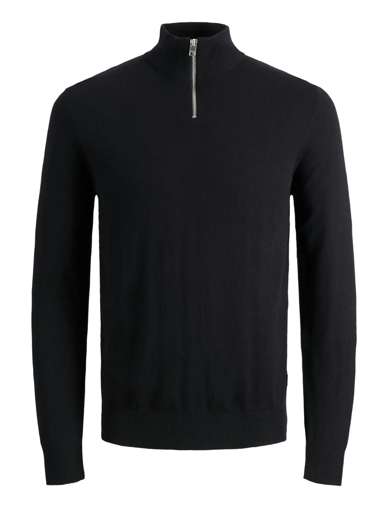 Jack & Jones JJEEMIL KNIT HALF ZIP NOOS JNR - Strickmode - BLACK / black