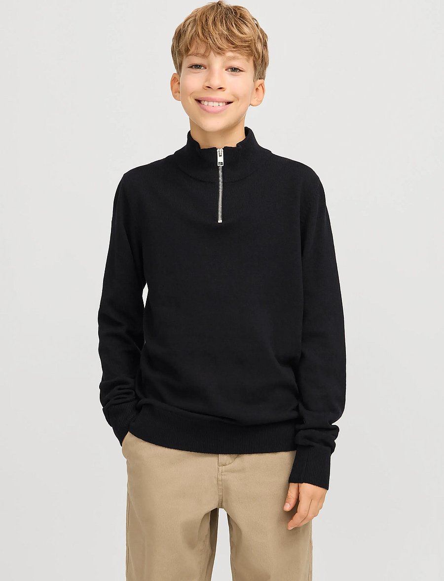 Jack & Jones - JJEEMIL KNIT HALF ZIP NOOS JNR - pullover - black - 0