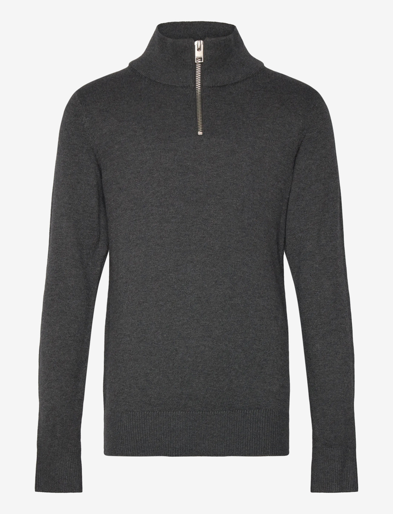 Jack & Jones - JJEEMIL KNIT HALF ZIP NOOS JNR - džemperiai - dark grey melange - 1
