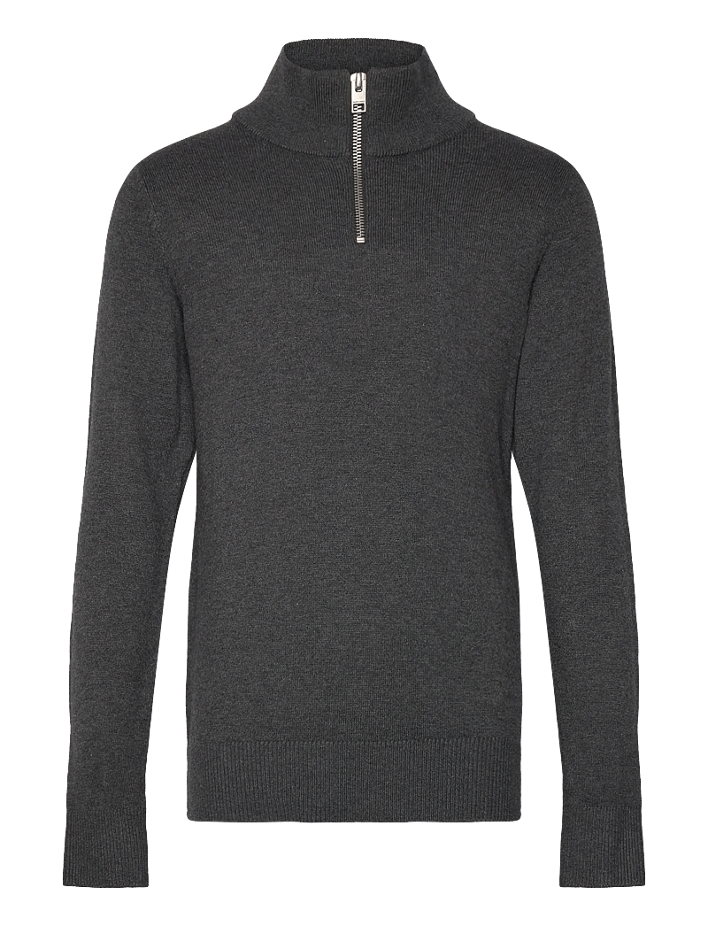 Jack & Jones - JJEEMIL KNIT HALF ZIP NOOS JNR - džemperiai - dark grey melange - 1
