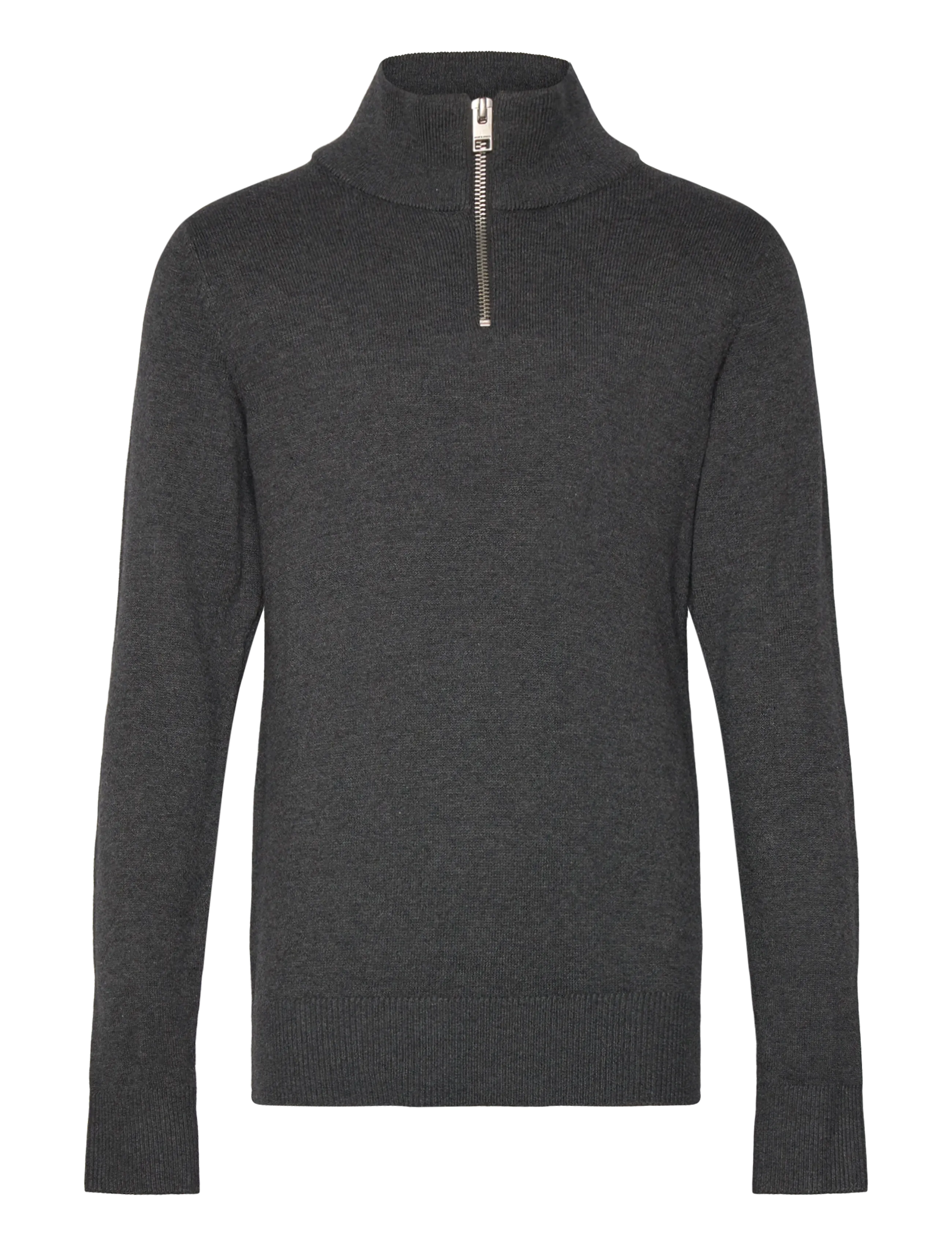 Jack & Jones - JJEEMIL KNIT HALF ZIP NOOS JNR - džemprid - dark grey melange - 1