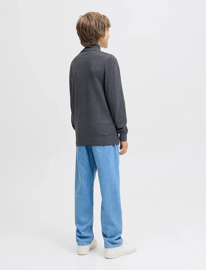 Jack & Jones - JJEEMIL KNIT HALF ZIP NOOS JNR - džemperiai - dark grey melange - 3
