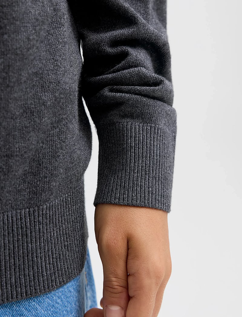 Jack & Jones - JJEEMIL KNIT HALF ZIP NOOS JNR - džemperiai - dark grey melange - 4