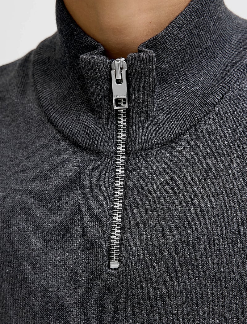 Jack & Jones - JJEEMIL KNIT HALF ZIP NOOS JNR - džemperiai - dark grey melange - 5