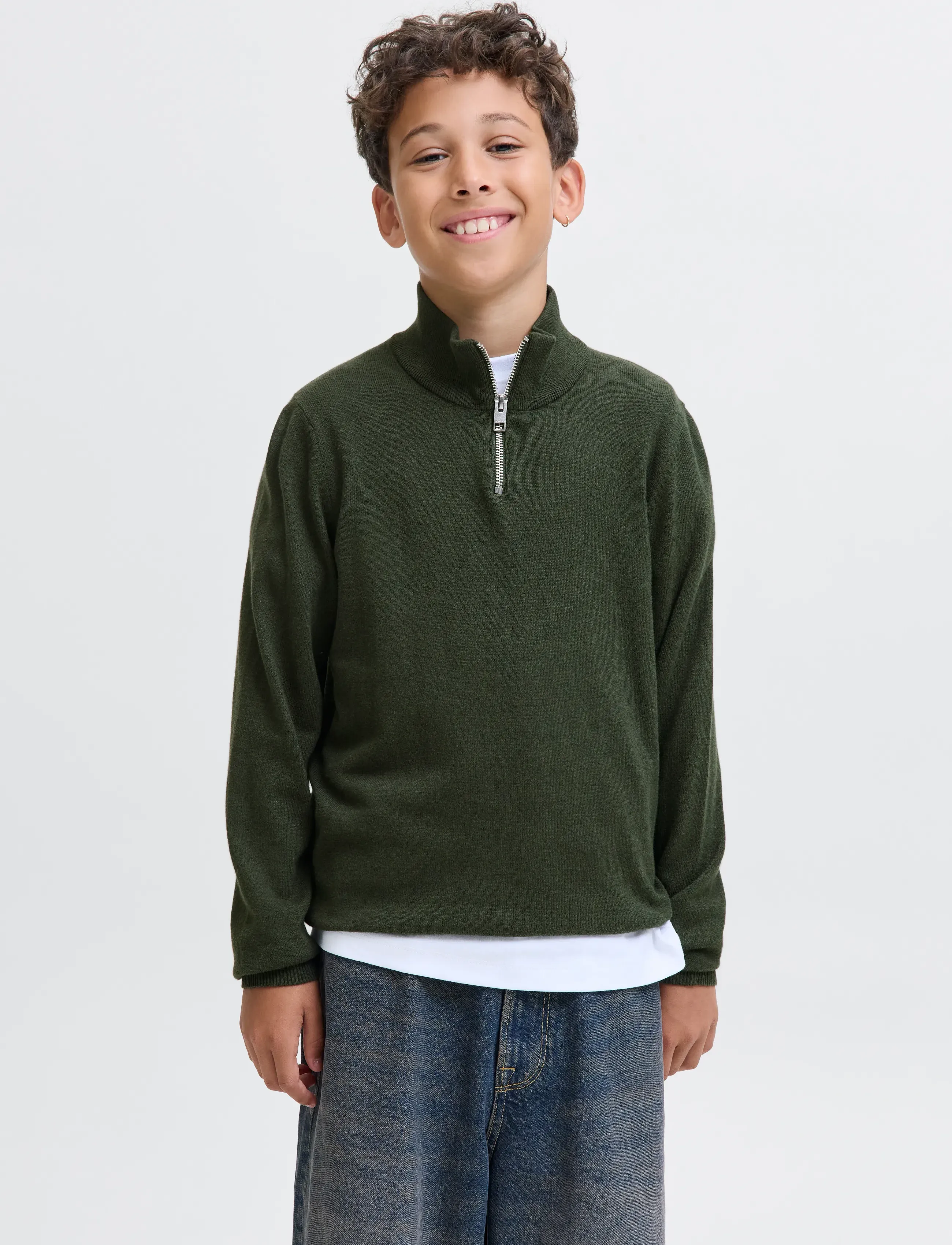 Jack & Jones - JJEEMIL KNIT HALF ZIP NOOS JNR - pullover - duffel bag - 0