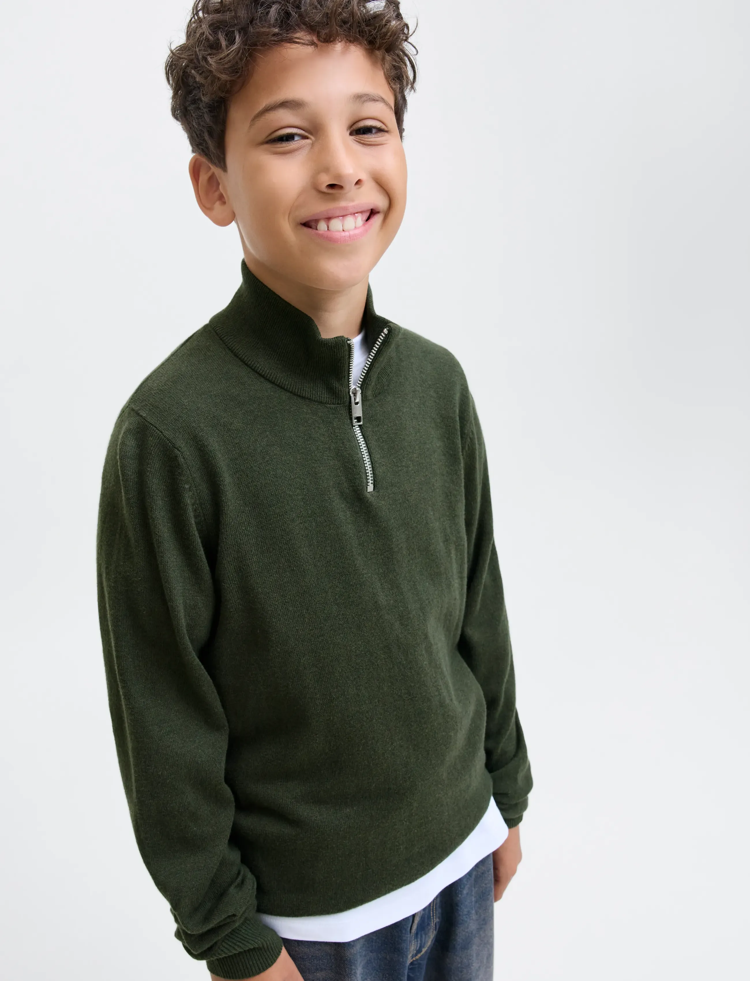 Jack & Jones - JJEEMIL KNIT HALF ZIP NOOS JNR - pullover - duffel bag - 5