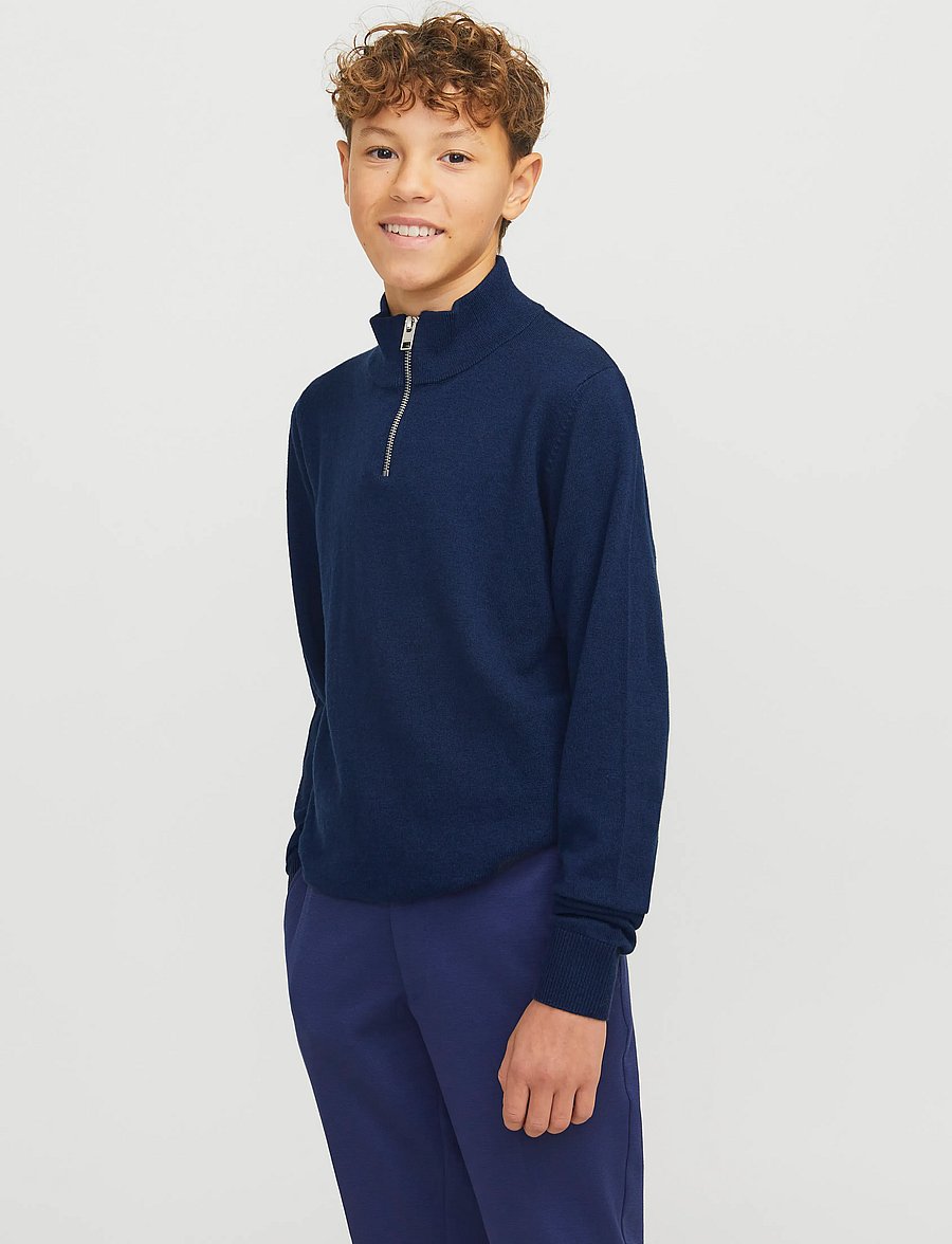 Jack & Jones - JJEEMIL KNIT HALF ZIP NOOS JNR - džemprid - navy blazer - 0