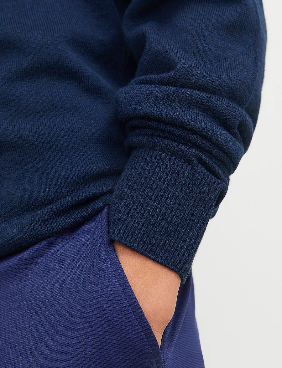 Jack & Jones - JJEEMIL KNIT HALF ZIP NOOS JNR - džemprid - navy blazer - 5
