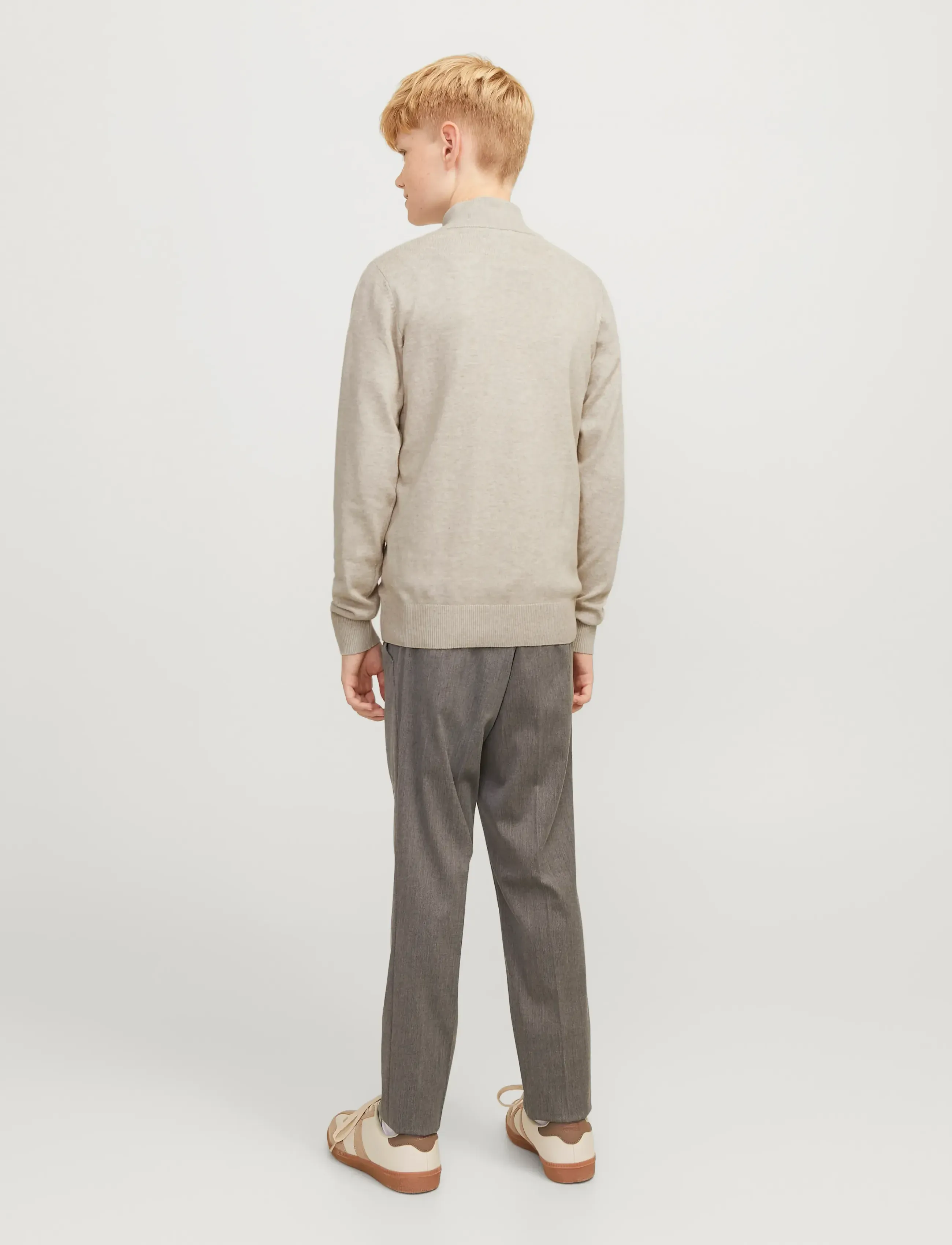 Jack & Jones - JJEEMIL KNIT HALF ZIP NOOS JNR - džemperiai - oatmeal - 3