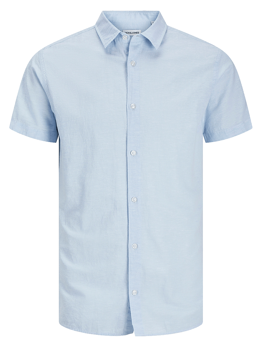 Jack & Jones - JJBREEZE LINEN BLEND SHIRT SS SN JNR - kurzärmlige hemden - chambray blue - 1