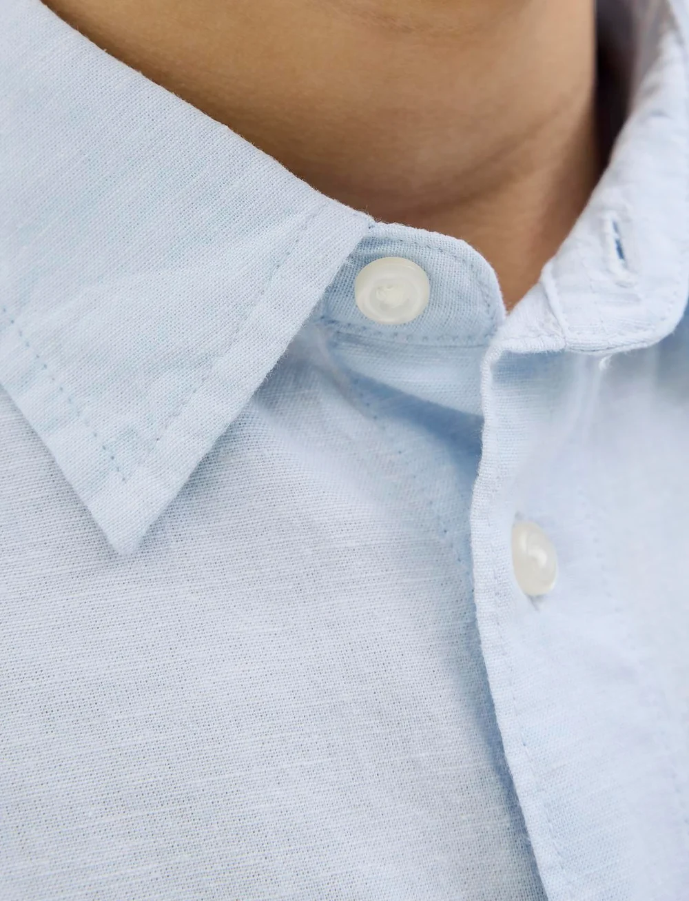 Jack & Jones - JJBREEZE LINEN BLEND SHIRT SS SN JNR - kurzärmlige hemden - chambray blue - 0