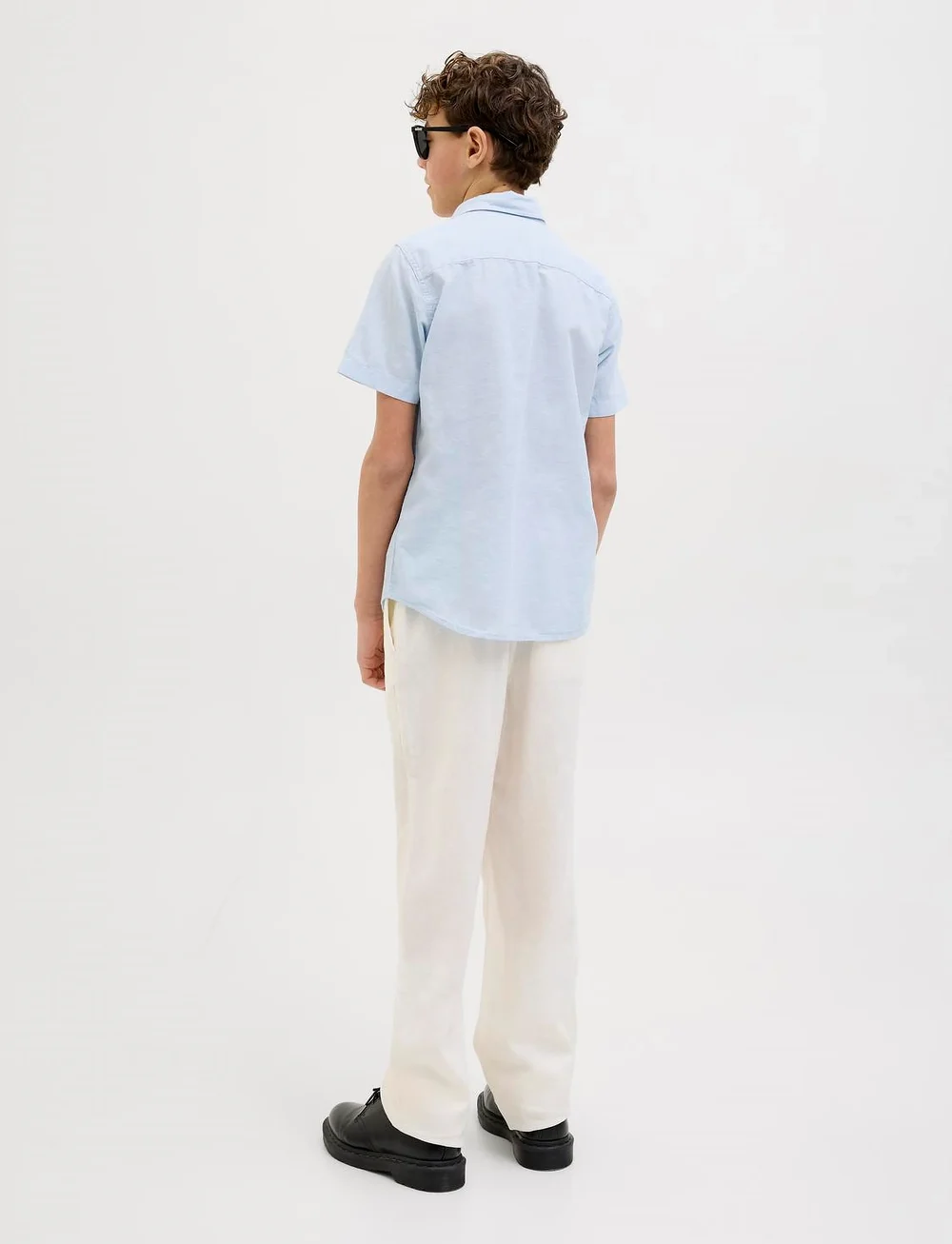 Jack & Jones - JJBREEZE LINEN BLEND SHIRT SS SN JNR - kurzärmlige hemden - chambray blue - 4