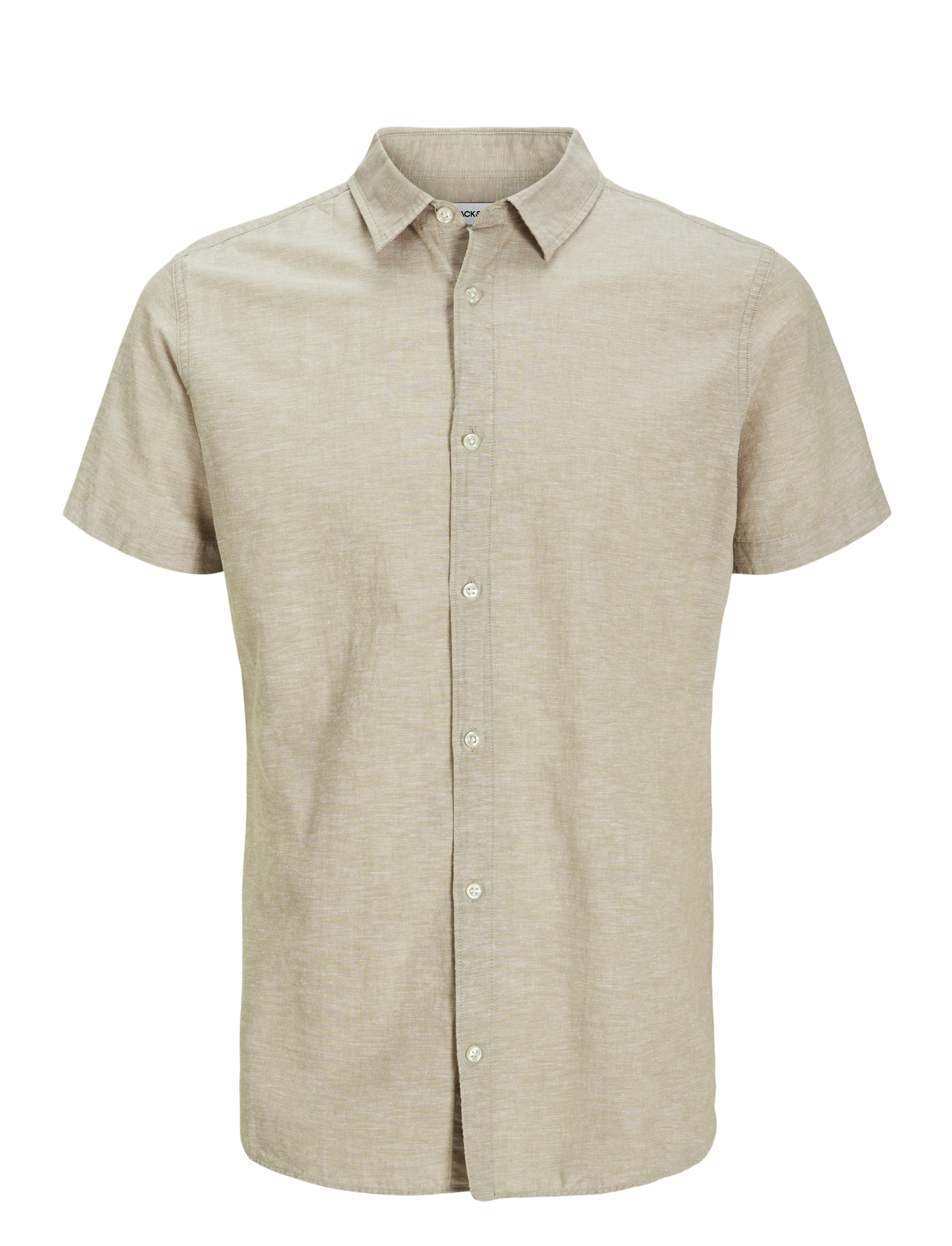 JACK & JONES Jjbreeze Linen Blend Shirt Ss Sn Jnr Beige - 176 - Kinder