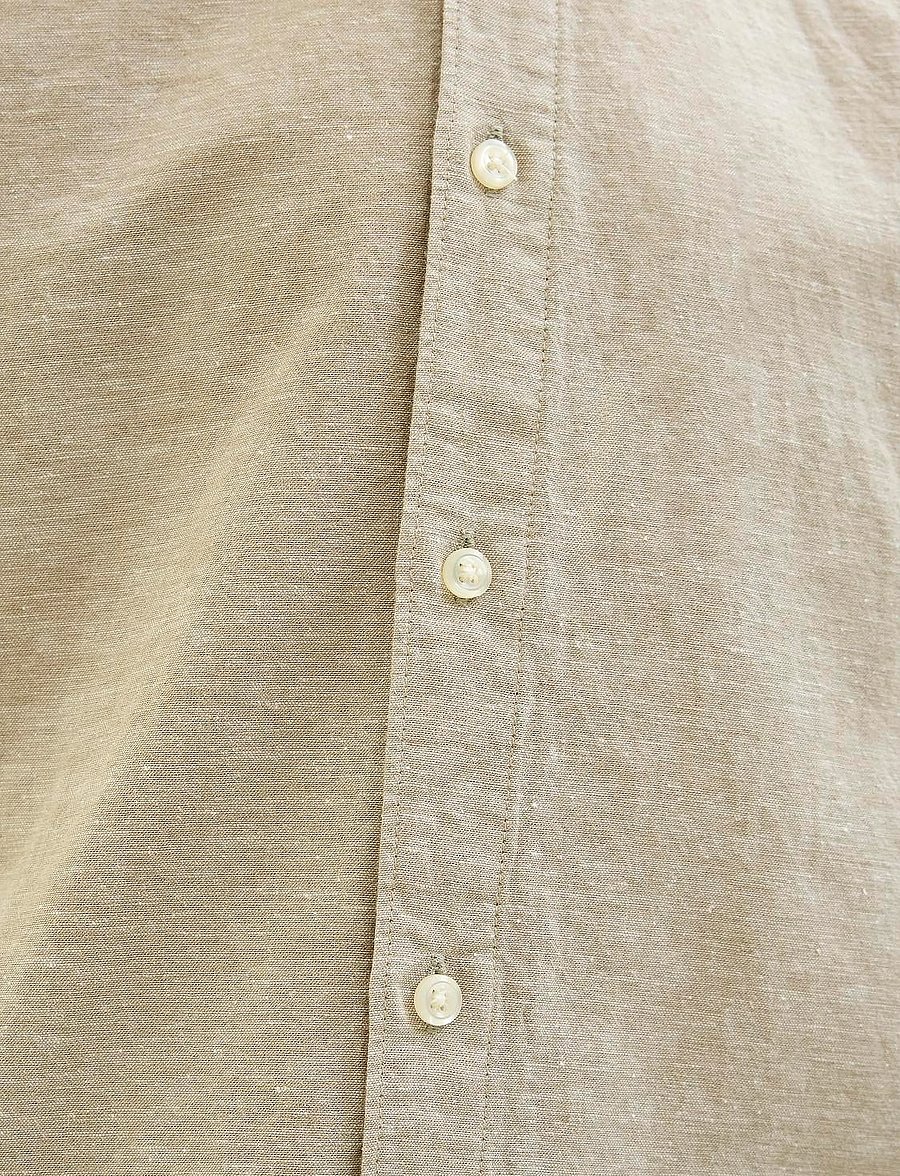 Jack & Jones - JJBREEZE LINEN BLEND SHIRT SS SN JNR - kortärmade skjortor - crockery - 4