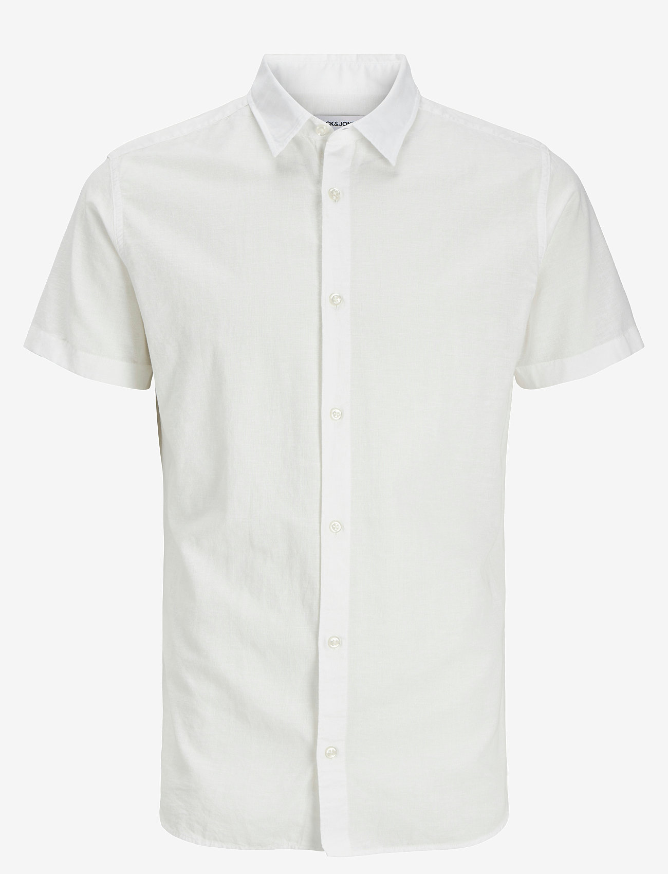 Jack & Jones - JJBREEZE LINEN BLEND SHIRT SS SN JNR - kortærmede skjorter - white - 1