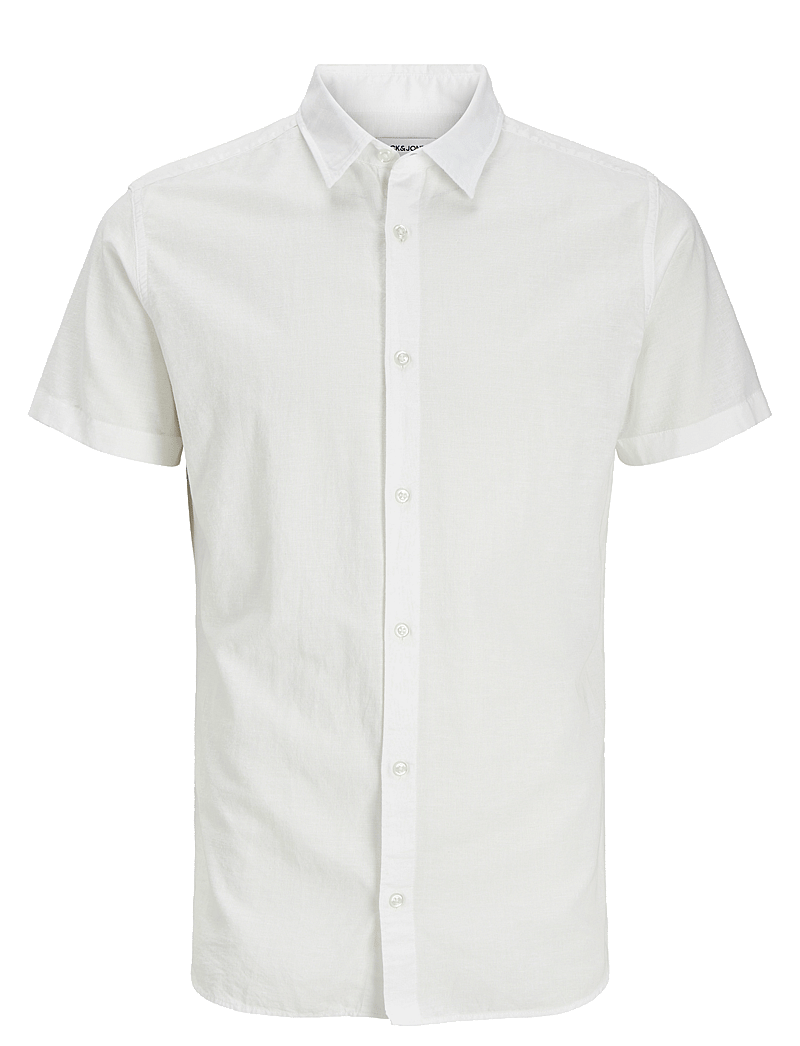 Jack & Jones - JJBREEZE LINEN BLEND SHIRT SS SN JNR - kortærmede skjorter - white - 1
