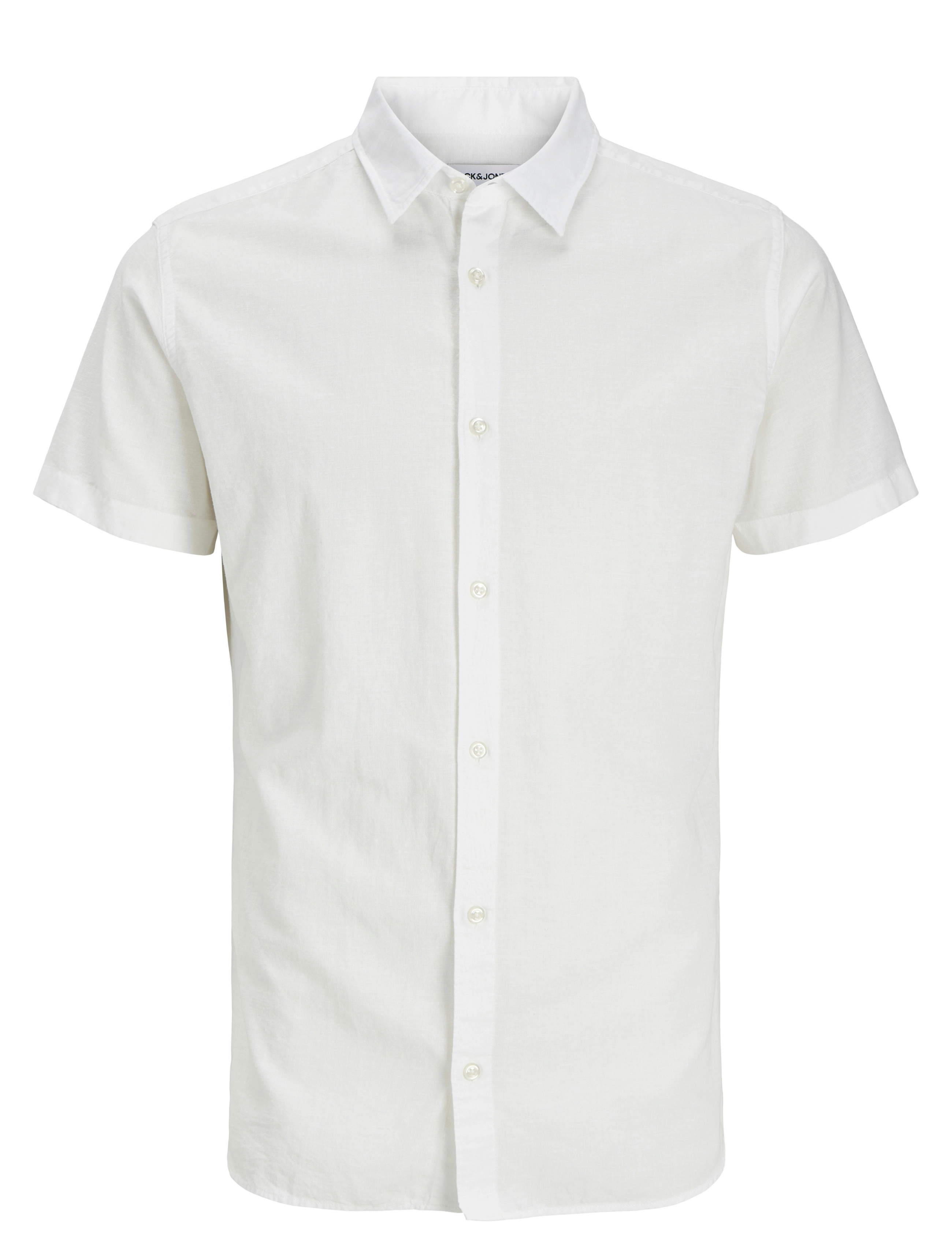 Jack & Jones JJBREEZE LINEN BLEND SHIRT SS SN JNR - Klær - WHITE / white