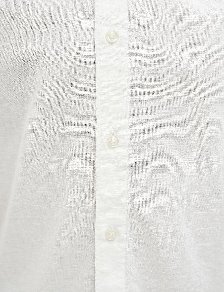 Jack & Jones - JJBREEZE LINEN BLEND SHIRT SS SN JNR - stutterma skyrtur - white - 3