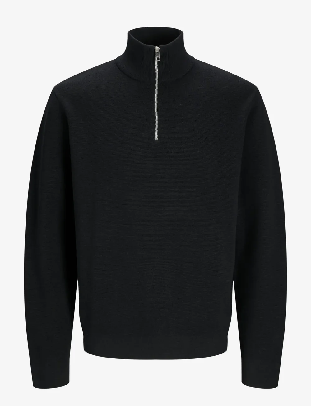 Jack & Jones - JPRBLAMILANO STITCH KNIT HALF ZIP  JNR - jumpers - black - 1