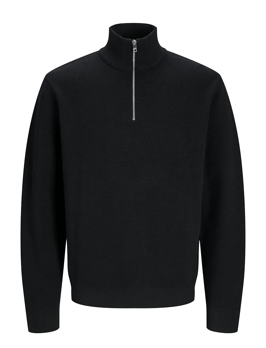 Jack & Jones - JPRBLAMILANO STITCH KNIT HALF ZIP JNR - pullover - black - 1