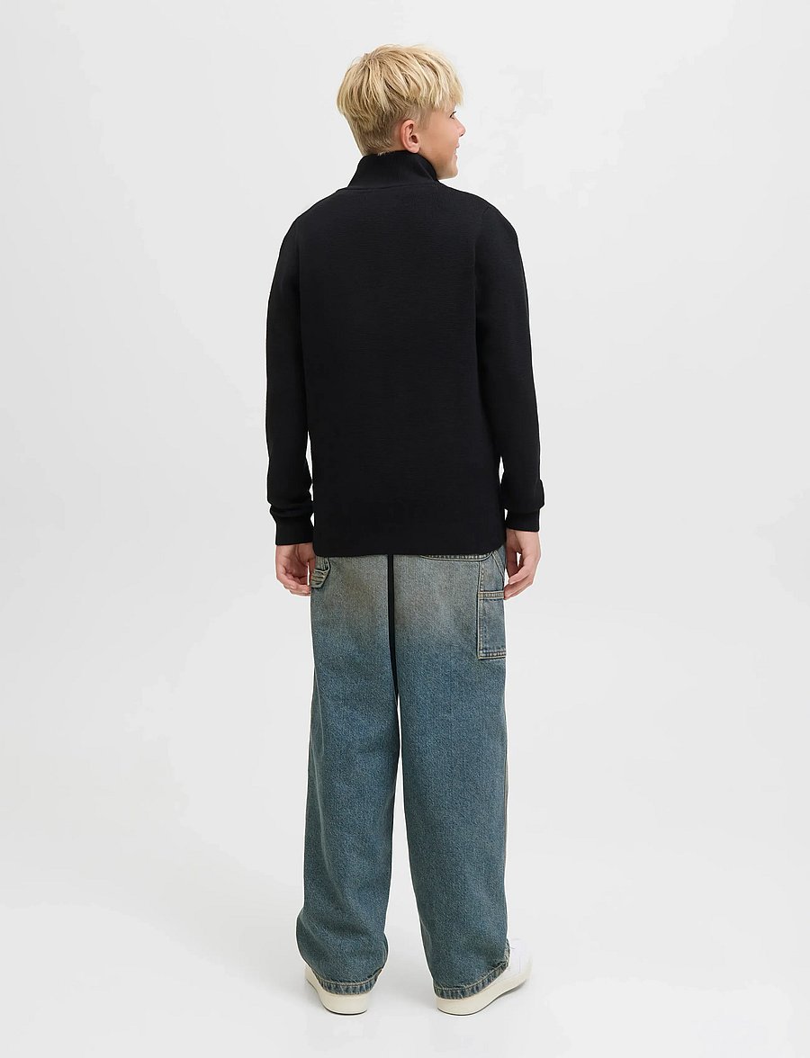 Jack & Jones - JPRBLAMILANO STITCH KNIT HALF ZIP JNR - pullover - black - 2