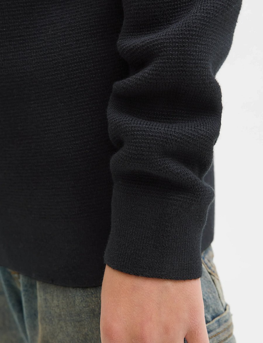 Jack & Jones - JPRBLAMILANO STITCH KNIT HALF ZIP JNR - pullover - black - 3