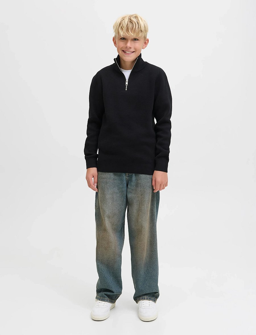 Jack & Jones - JPRBLAMILANO STITCH KNIT HALF ZIP JNR - pullover - black - 4