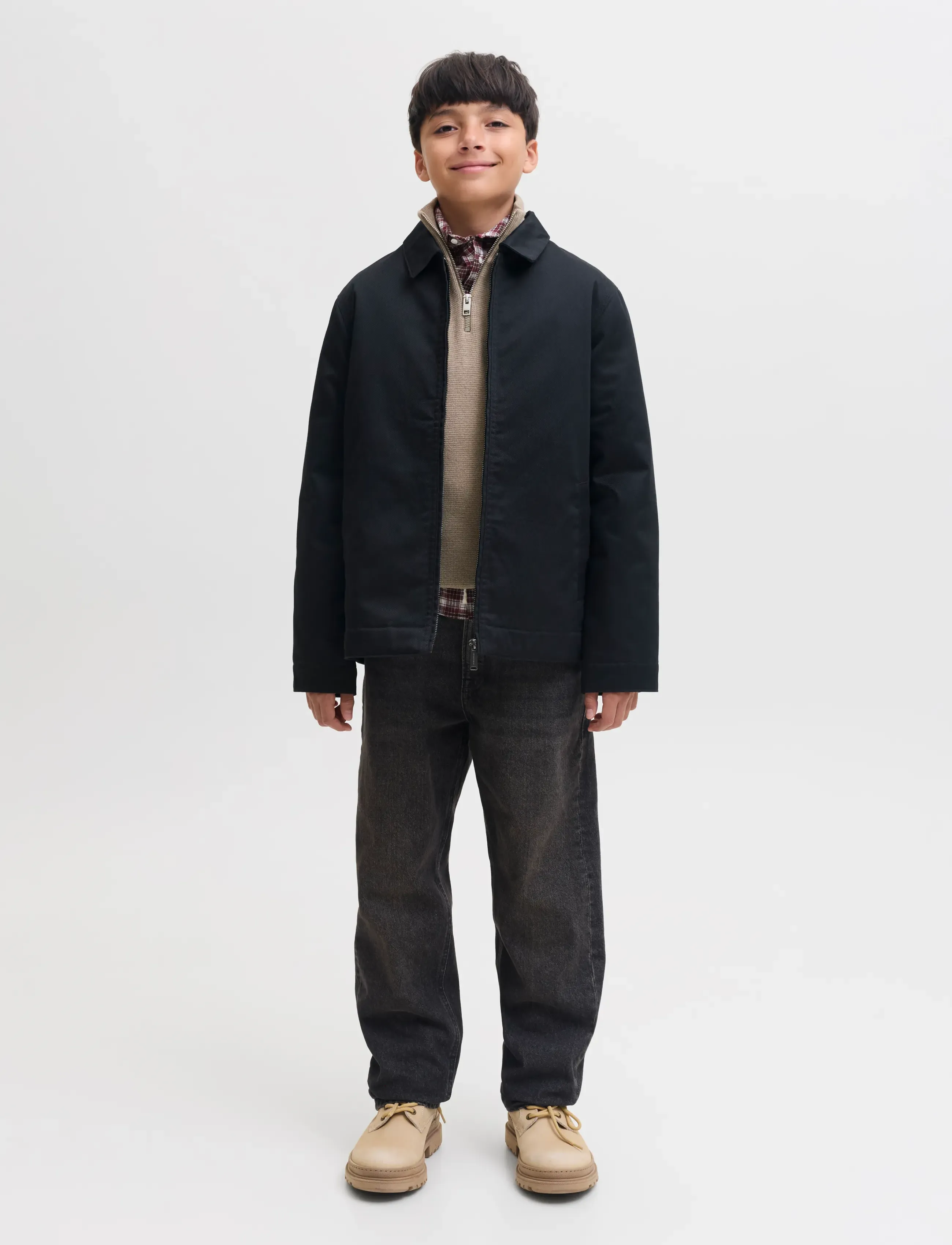 Jack & Jones - JPRBLAMILANO STITCH KNIT HALF ZIP  JNR - sügisesed riided - greige - 4