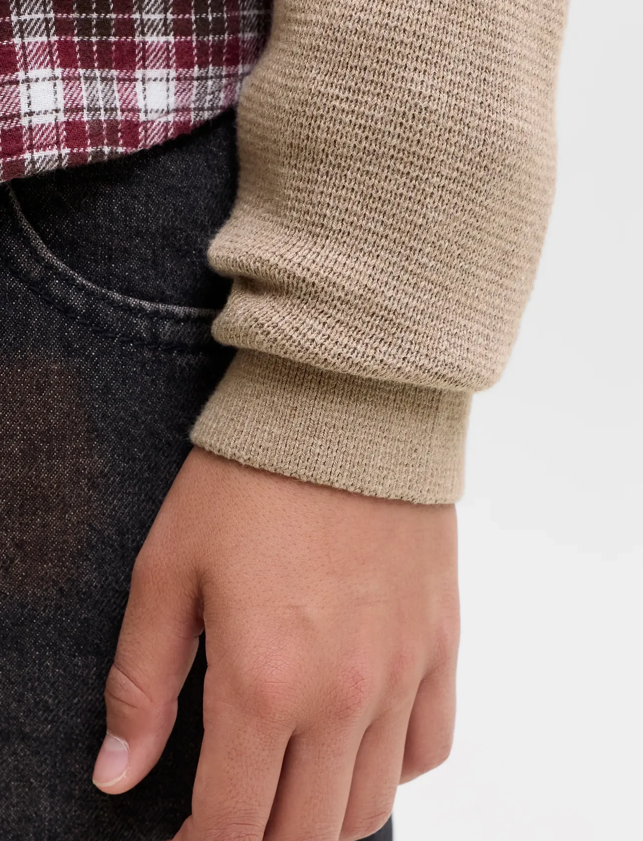 Jack & Jones - JPRBLAMILANO STITCH KNIT HALF ZIP  JNR - sügisesed riided - greige - 5
