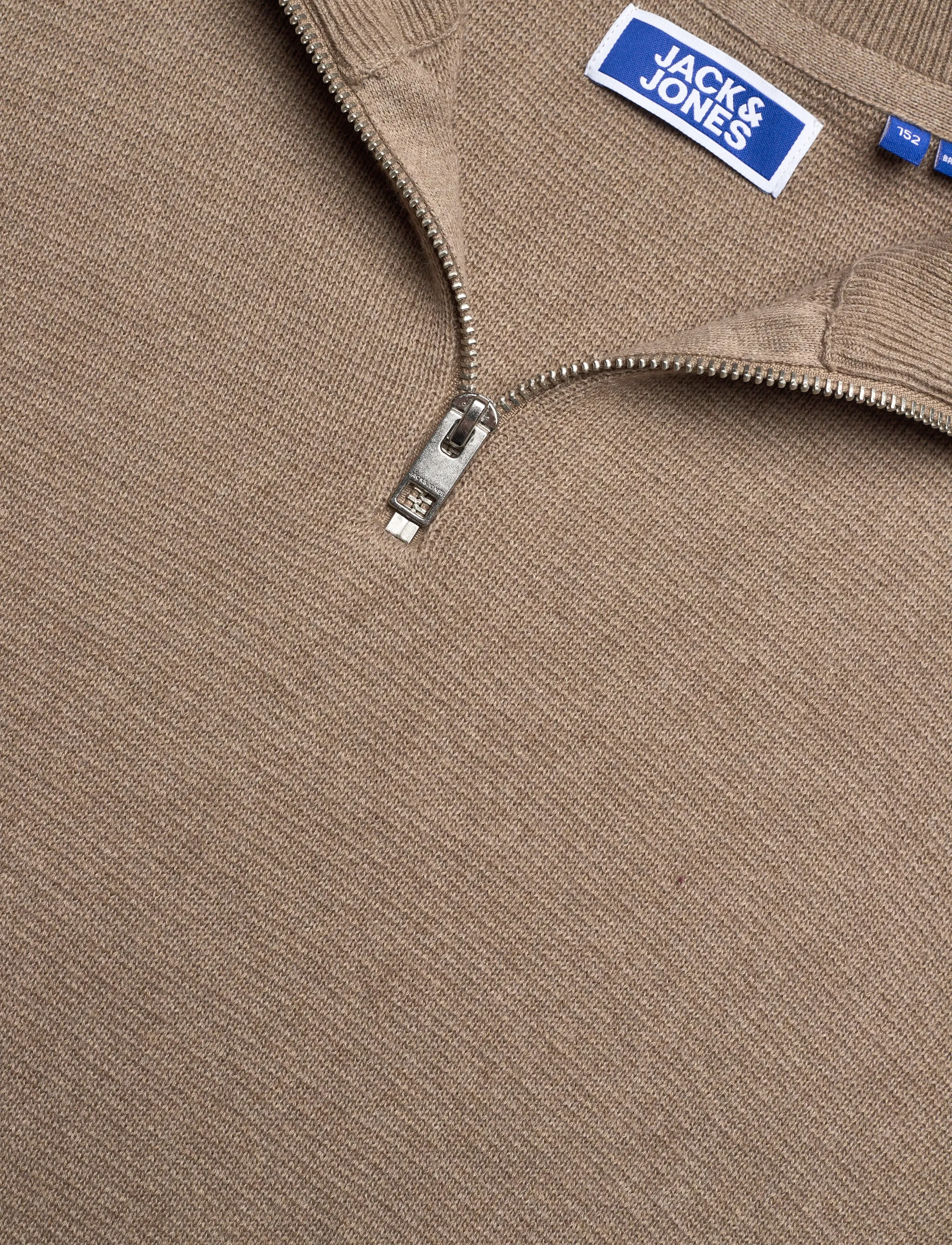 Jack & Jones - JPRBLAMILANO STITCH KNIT HALF ZIP  JNR - jumpers - greige - 2