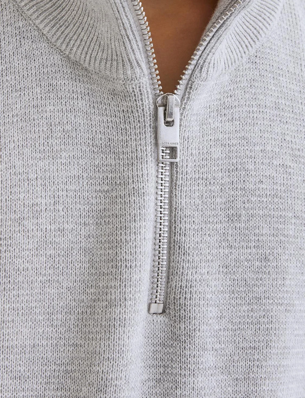 Jack & Jones - JPRBLAMILANO STITCH KNIT HALF ZIP  JNR - pullover - light grey melange - 4