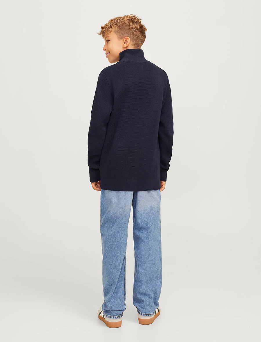 Jack & Jones - JPRBLAMILANO STITCH KNIT HALF ZIP JNR - džemperiai - night sky - 3