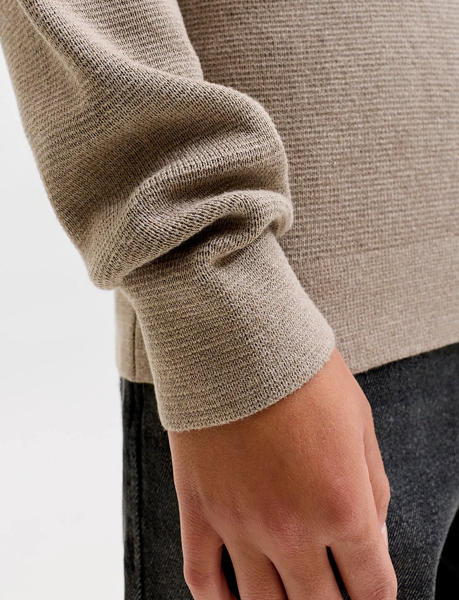 Jack & Jones - JPRBLAMILANO STITCH KNIT CREW NECK JNR - pullover - greige - 4
