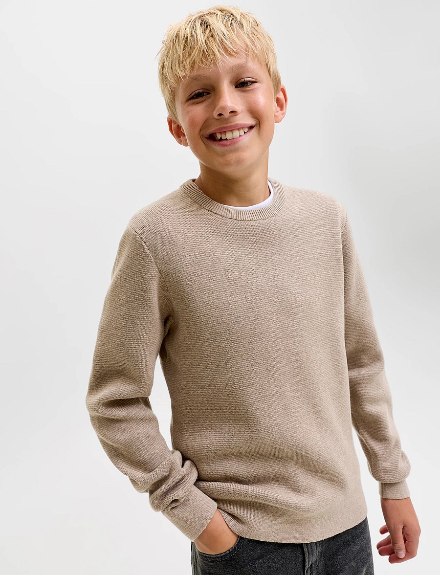 Jack & Jones - JPRBLAMILANO STITCH KNIT CREW NECK JNR - pullover - greige - 5