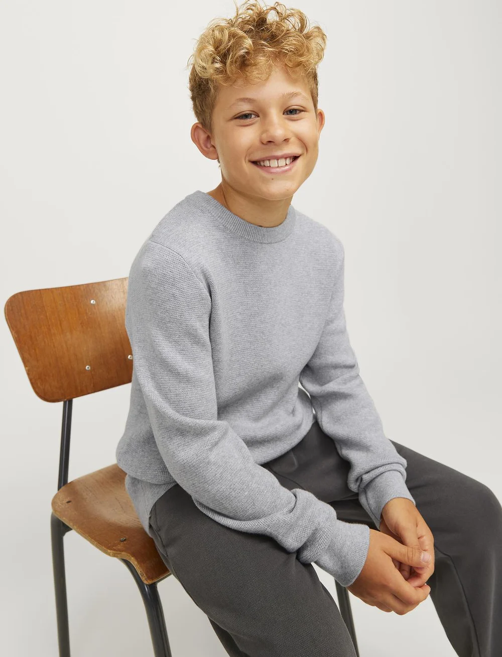 Jack & Jones - JPRBLAMILANO STITCH KNIT CREW NECK JNR - pullover - light grey melange - 3