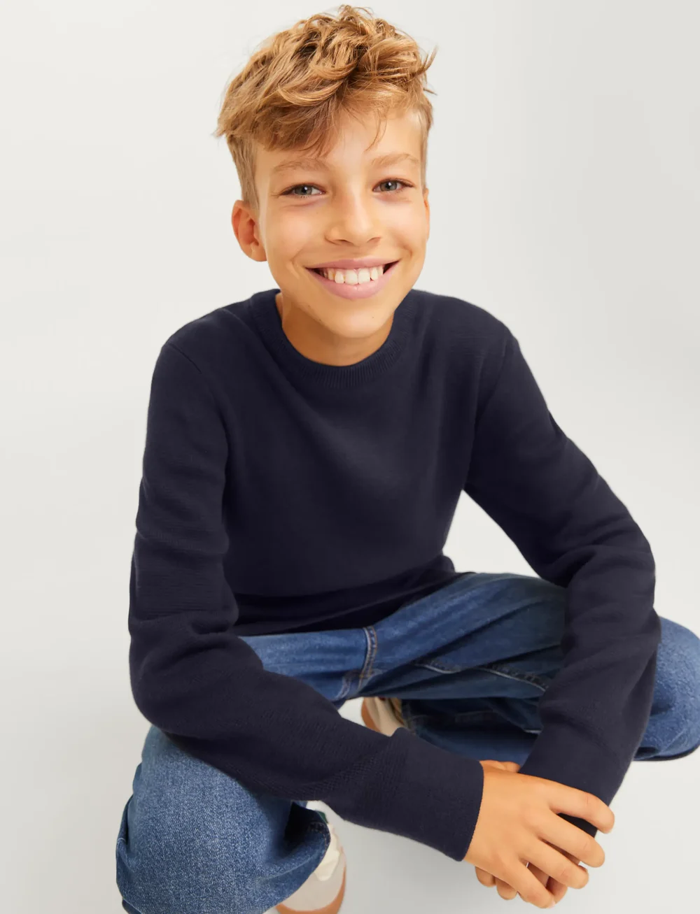 Jack & Jones - JPRBLAMILANO STITCH KNIT CREW NECK JNR - pullover - night sky - 5