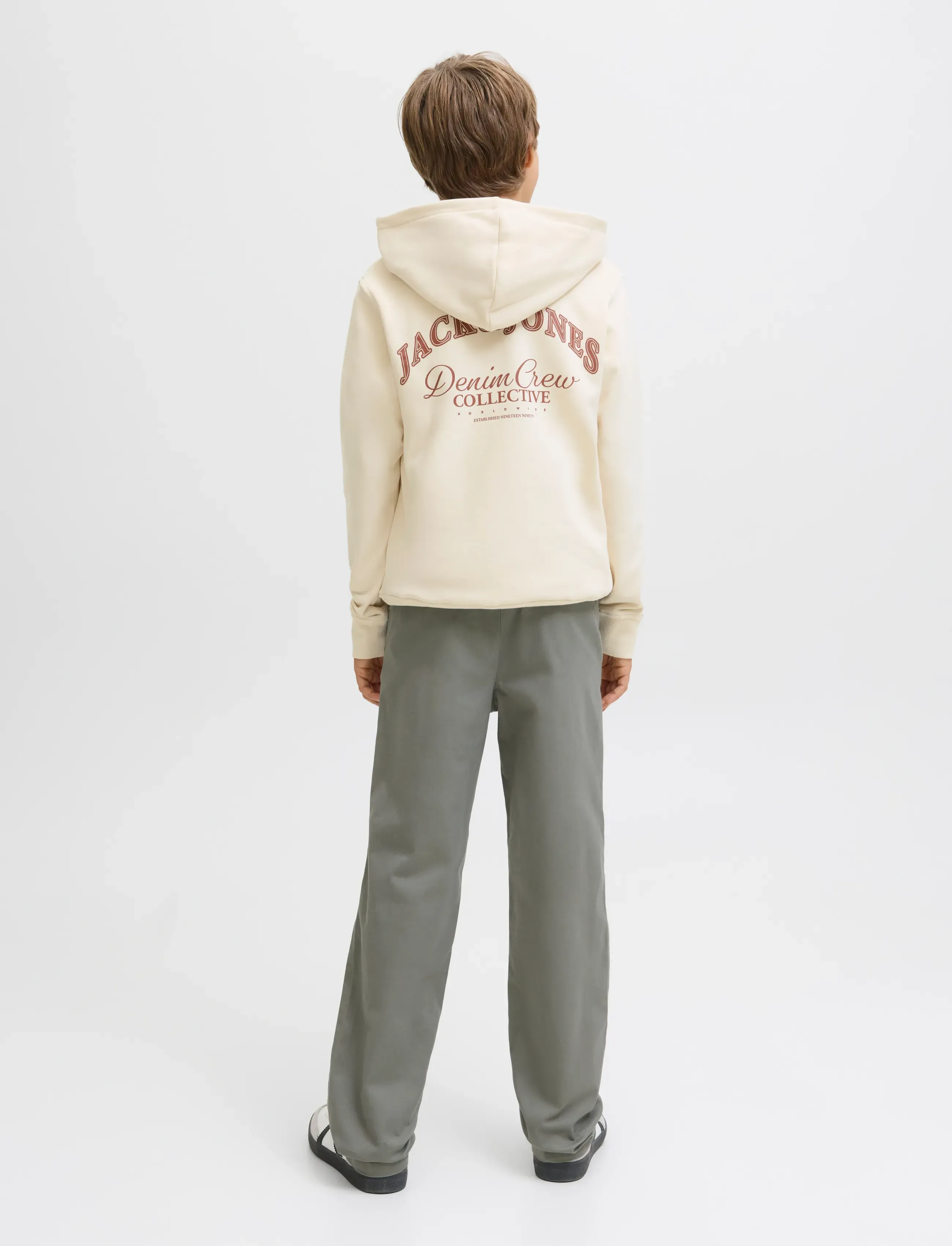 Jack & Jones - JJEBRANDES BACKP RELAXED SWEAT H SN JNR - kapuzenpullover - antique white - 3
