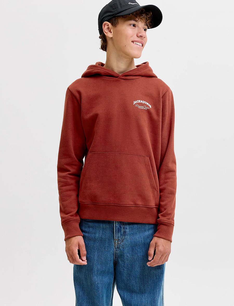 Jack & Jones - JJEBRANDES BACKP RELAXED SWEAT H SN JNR - kapuutsiga pusad - fired brick - 0