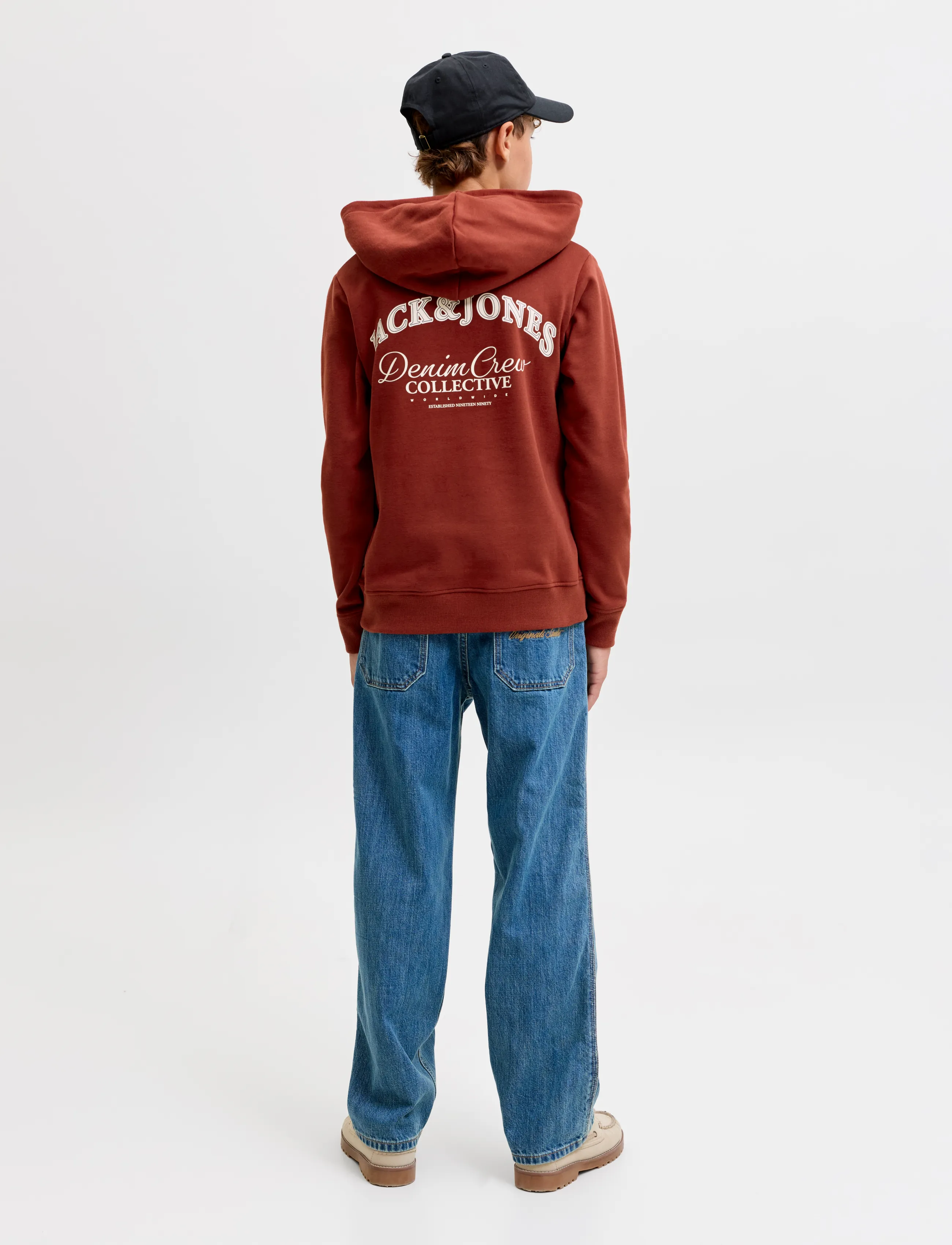 Jack & Jones - JJEBRANDES BACKP RELAXED SWEAT H SN JNR - pulls à capuche - fired brick - 3