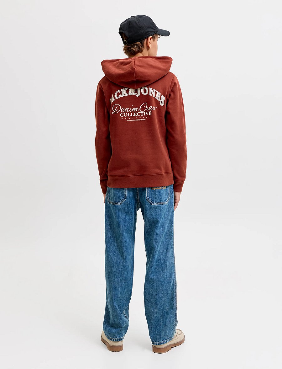 Jack & Jones - JJEBRANDES BACKP RELAXED SWEAT H SN JNR - kapuutsiga pusad - fired brick - 3