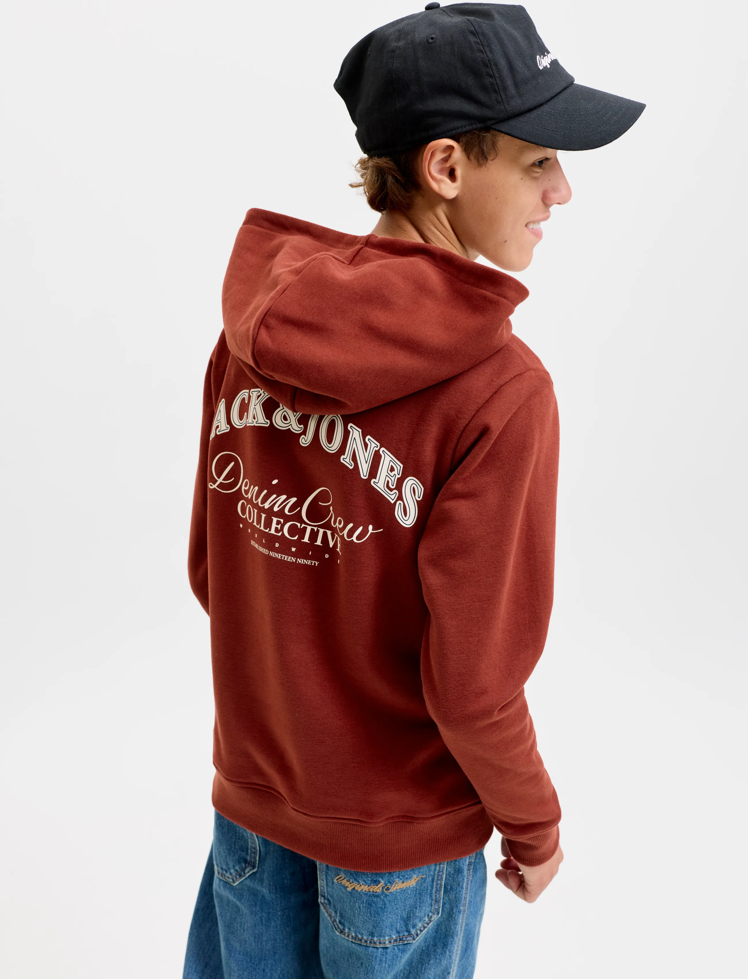 Jack & Jones - JJEBRANDES BACKP RELAXED SWEAT H SN JNR - pulls à capuche - fired brick - 5