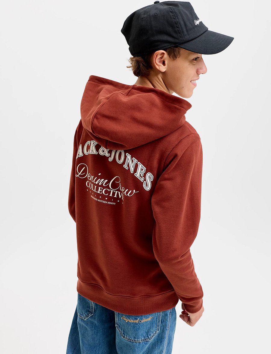 Jack & Jones - JJEBRANDES BACKP RELAXED SWEAT H SN JNR - kapuutsiga pusad - fired brick - 5