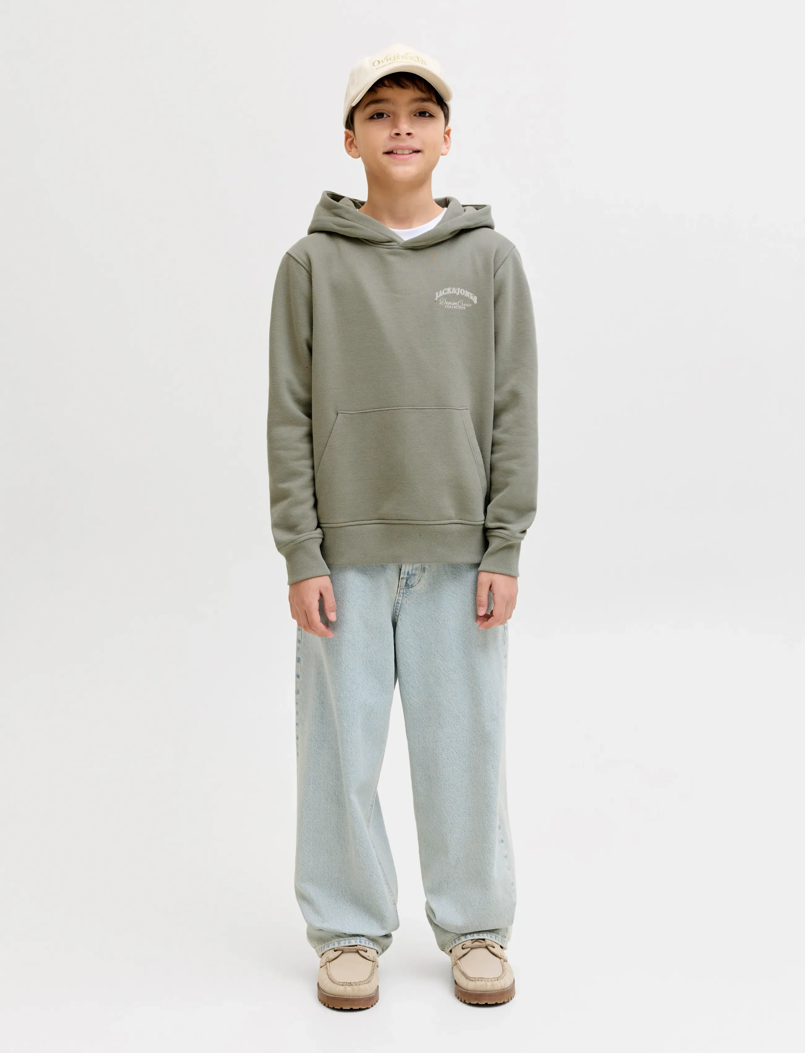 Jack & Jones - JJEBRANDES BACKP RELAXED SWEAT H SN JNR - hættetrøjer - vetiver - 4